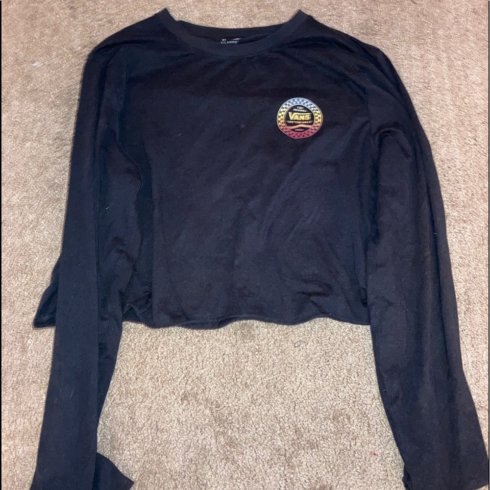 VANS ombré black crop top